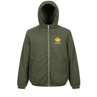 Dsquared2 Giubbino Giacca A Vento Verde Con Logo dq1043d0056