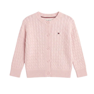 Tommy Hilfiger Cardigan Rosa A Trecce In Cotone KG0KG09076-TJQ Per Neonata