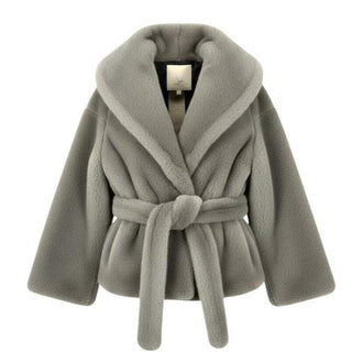 Yes London Ecopelliccia YSL/EC006G Con Cintura In Poliestere