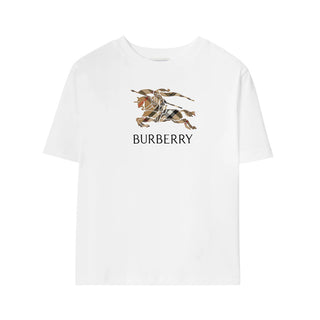 Burberry T-shirt Bianca In Cotone Con Stampa 8120352
