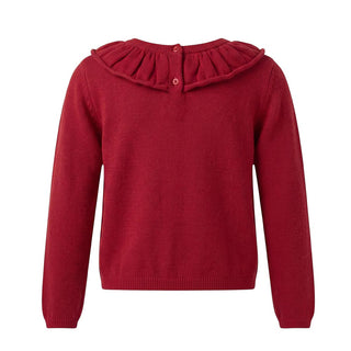 Il Gufo Maglia Rossa In Lana Con Ruches A21MA354EM220-01 Per Bambina
