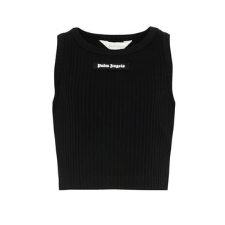 Palm Angels Top Nero A Costine Per Bambina PGAG002S26JER002/110