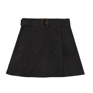 Burberry Gonna Nera In Twill 8126200 Per Bambina