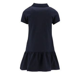 Moncler Abito Blu Navy In Piqué Di Cotone Da Bambina K19548I00014-773