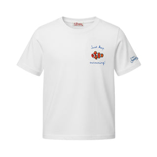 Mc2 Saint Barth T-shirt Bianca Portofino Jr Con Patch POT0002/02180L Per Bambino