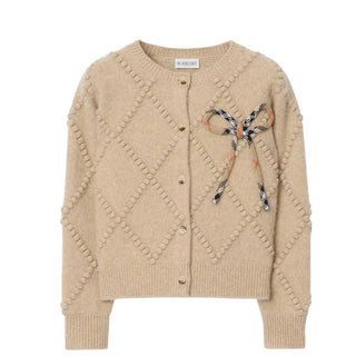 Burberry Cardigan Beige In Lana E Cashmere Con Fiocco 8117182