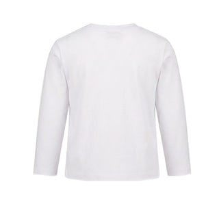 Barrow T-shirt Bianca A Maniche Lunghe F6BKNBTH185-002 Per Neonato