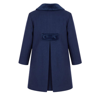 Coccodè Cappotto Blu Con Dettagli In Velluto C64574/11J Per Bambina