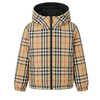 Burberry Giubbino Antivento Reversibile Con Cappuccio 8117262 Per Bambini
