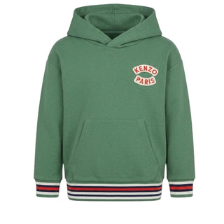 Kenzo Felpa Verde Con Cappuccio Per Bambino K60776