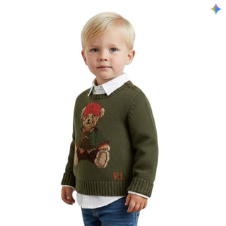 Polo Ralph Lauren Maglia Verde Con Polo Bear 320B26206001 Per Neonato