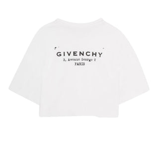 Givenchy T-shirt Cropped Bianca Per Bambina H31224/10P