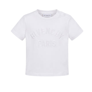 Givenchy T-shirt Bianca Con Logo Ricamato H31286/10P Per Neonati