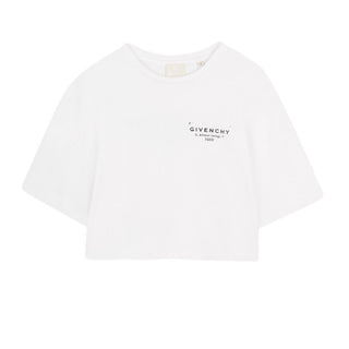 Givenchy T-shirt Cropped Bianca Per Bambina H31224/10P