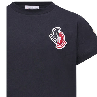 Moncler T-shirt Blu A Maniche Corte L29548C00021-778 Per Bambino
