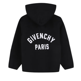 Givenchy Felpa Nera Con Zip E Cappuccio Per Bambini H31097/09B