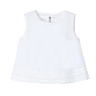 Il Gufo Camicia bianca in cotone a trapezio P24CA028C6003