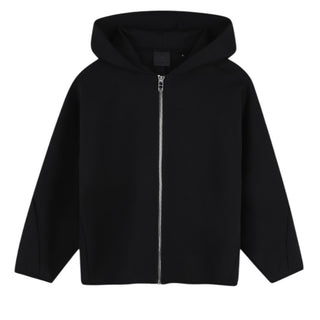 Givenchy Felpa Nera Con Zip E Cappuccio Per Bambini H31097/09B