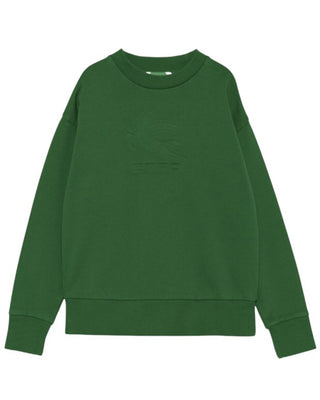 Etro Felpa verde girocollo con logo GV4P20-Z2378