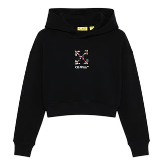 Off-White Felpa Cropped Nera Per Bambina 44GBB00CS26F001001