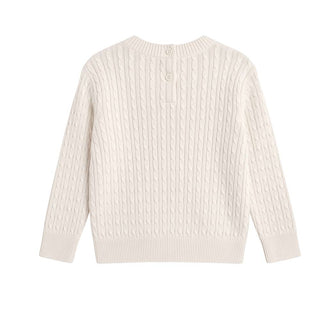 Tommy Hilfiger Maglia Avorio A Trecce In Cotone KG0KG08848-Z00 Per Neonata