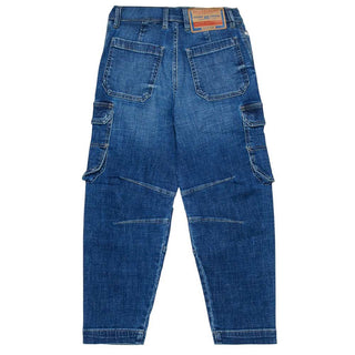 Diesel Jeans Cargo in denim blu da bambino J02329-KXBSC-K01