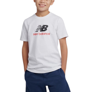 New Balance T-shirt Bianca Con Stampa LAKB0253-BWE078 Per Bambino