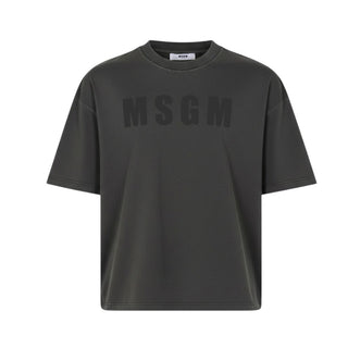 Msgm T-shirt Grigia In Jersey Con Logo S6MSJUTH151/103