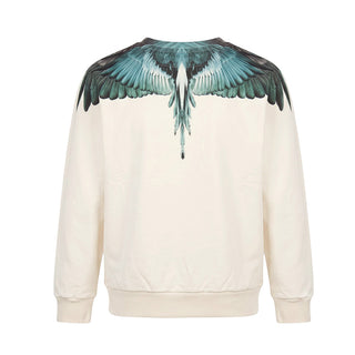 Marcelo Burlon Felpa Girocollo Avorio Con Wings F6CMJBSW033-412 Per Bambini