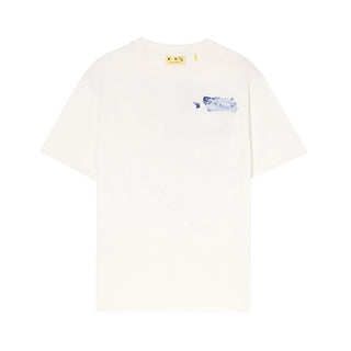 Off-White T-shirt bianca in jersey a maniche corte con logo OBAA002F25JER0070145