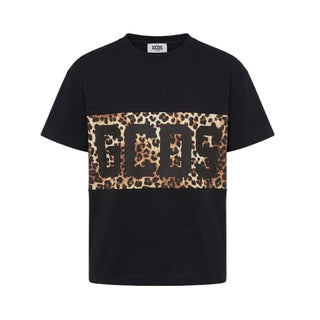 GCDS T-shirt Nera Con Stampa Z0GJQC585J106/999M Per Bambina