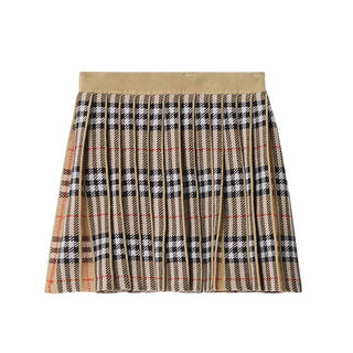 Burberry Gonna Plissettata In Lana A Quadri 8117181