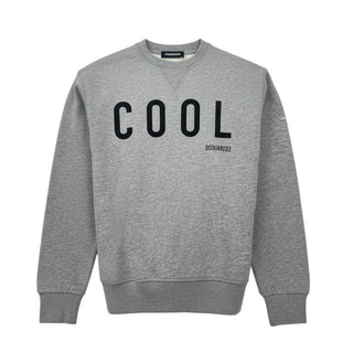Dsquared2 Felpa grigia in cotone con logo DQ0917-D00J8