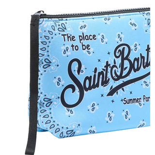 Mc2 Saint Barth Pochette Aline In Scuba Con Stampa Bandanna Azzurra ALIN001/03136L