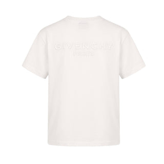 Givenchy T-shirt Avorio Con Logo Ricamato H31344/117 Per Bambini