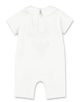 Moschino-Strampler mit MUY03Y-Schriftzug und Clips