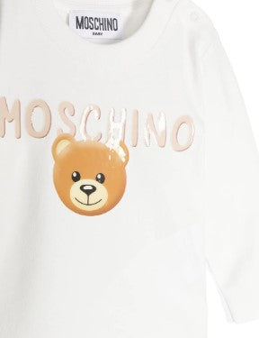 Moschino T-Shirt mit Rundhalsausschnitt und appliziertem Logo MRO00E