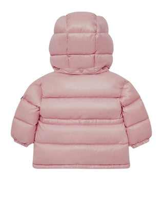 Moncler Giubbino Maire rosa con cappuccio e logo I29511A00038