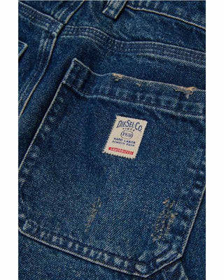 Diesel Jeans Wide Leg realaxed in denim blu da bambina J02349-KXBQC