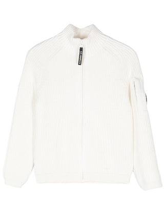 C.P. Company Maglia bianca con zip CUW004-LHE03