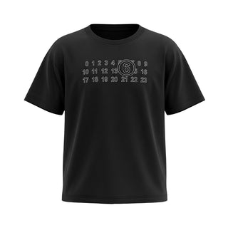 MM6 Maison Margiela T-shirt Nera In Jersey Con Stampa M61117-MM02Y-M6900 Per Bambini