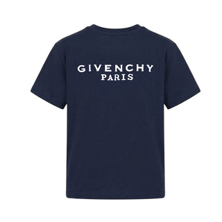Givenchy T-shirt Blu A Maniche Corte Con Stampa H31280/853 Per Bambini