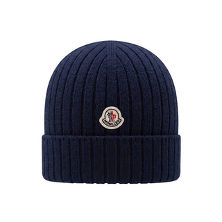 Moncler Cappello Blu Navy In Lana Vergine L29513B00006-742 Per Neonato