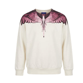 Marcelo Burlon Felpa Girocollo Avorio Con Wings F6CMJGSW089-412 Per Bambina