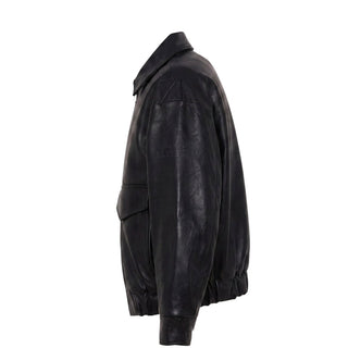 MM6 Maison Margiela Giacca Biker Nera In Similpelle M61045-MM08L-M6900 Per Bambini