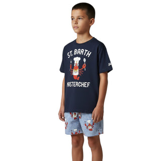 Mc2 Saint Barth Costume Jean Con Motivo Vichy E Granchio JEA0001/00073L Per Bambino