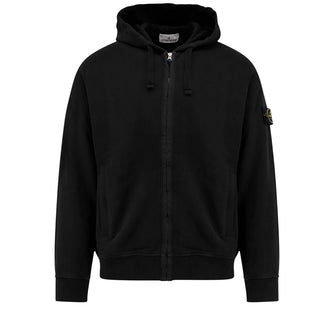 Stone Island Felpa Nera Con Zip E Cappuccio L2S156100067/V0029 Per Uomo