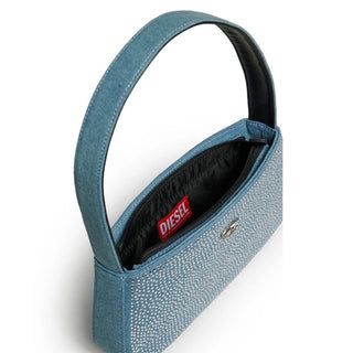Diesel Borsa A Spalla WJULIE J02530-KXBRM In Denim Con Strass
