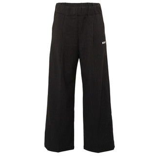 MSGM Pantaloni Neri A Righe F6MSJUPA192/110 Per Bambini