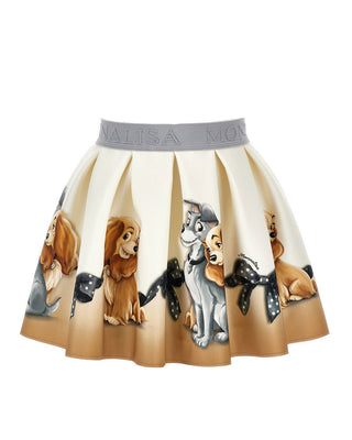 Monnalisa Gonna a pieghe fantasia Lily e Vagabondo 11D702